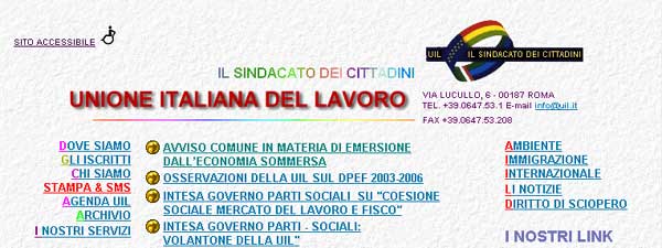 Home Page sito Unione Italiana del Lavoro