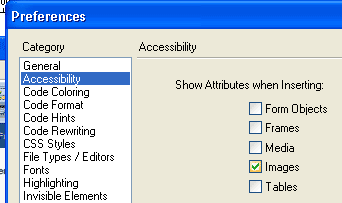 Menu Edit Preferences