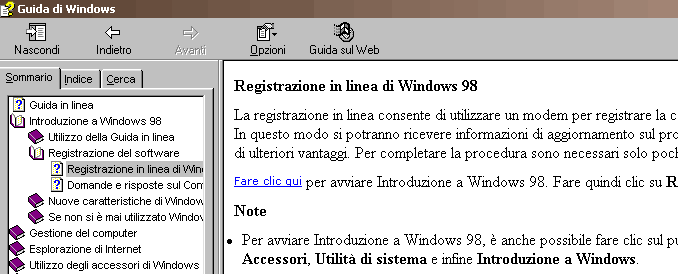 Anche i Grandi Sbagliano - Errore nella Guida in Linea di Windows 98